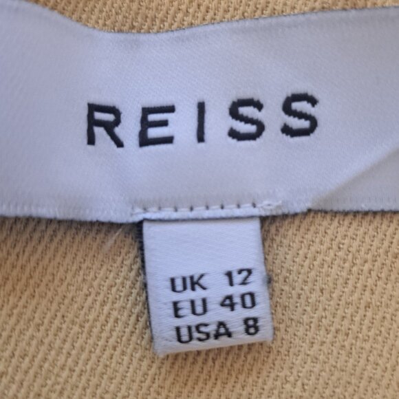 REISS Orla Butter Yellow Halter Midi Dress Crossover Neck Keyhole US Size 8 - Picture 7 of 16